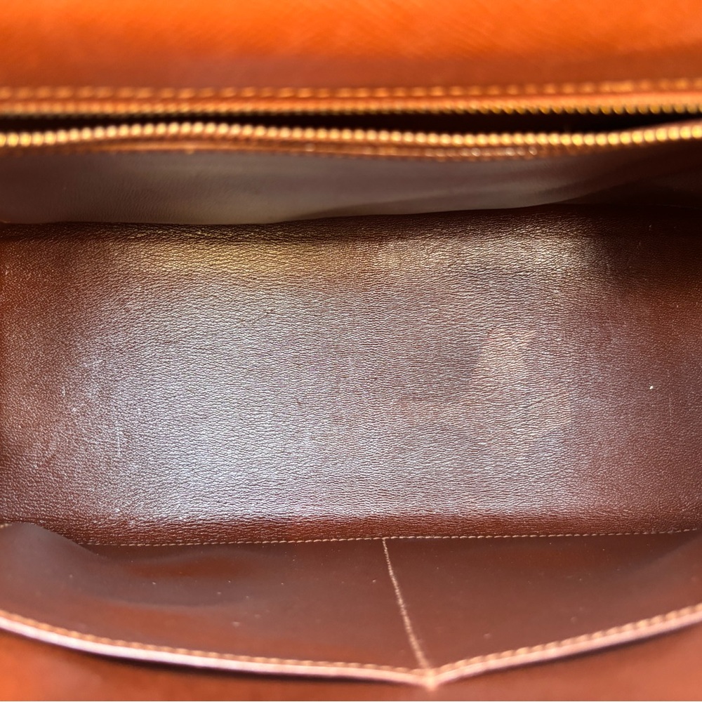 Authentic HERMES KELLY 32 gold brown courchevel leather bag - Picture 15 of 15
